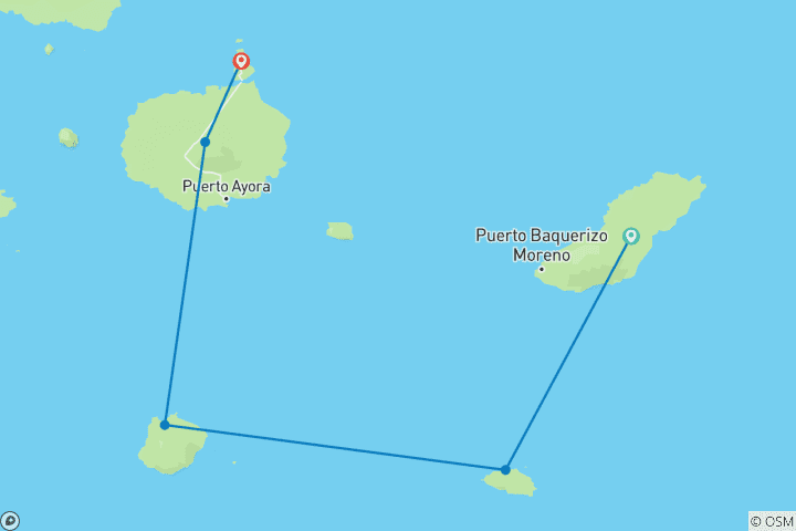 Map of Discover the Galápagos by boat