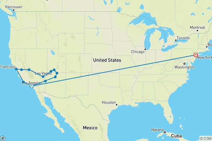 Map of Big USA Trip