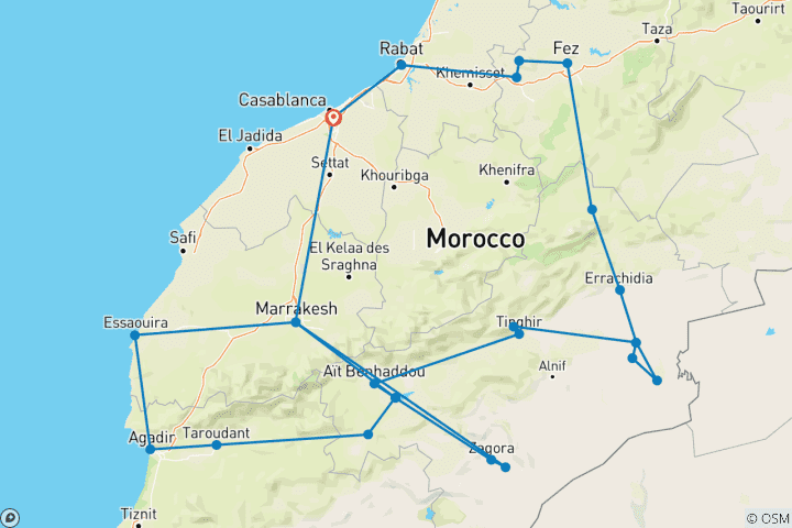 Map of Morocco - the Great Journey