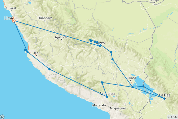 Map of Peru and Bolivia - Welcome to the realm of the incas