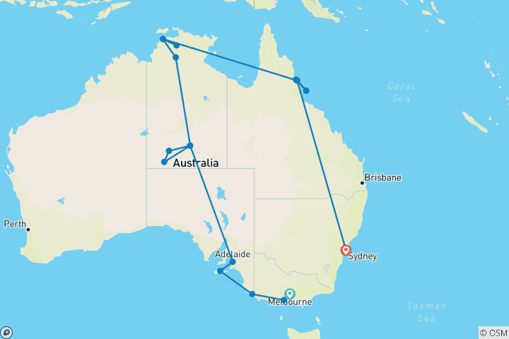 Map of Between ocean & outback