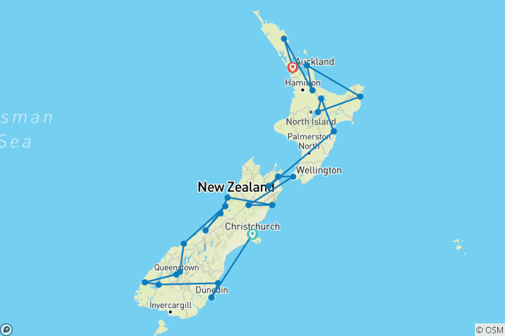 Map of Experience New Zealand in a different way