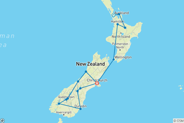 Map of New Zealand by Train