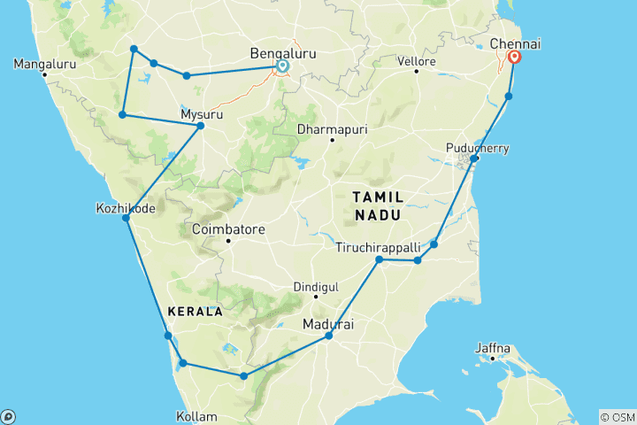 Map of Encounters in South india