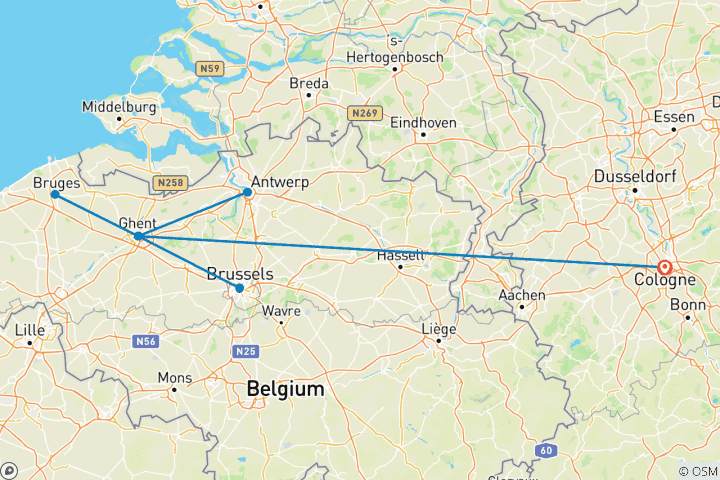 Map of Get to Know Belgium