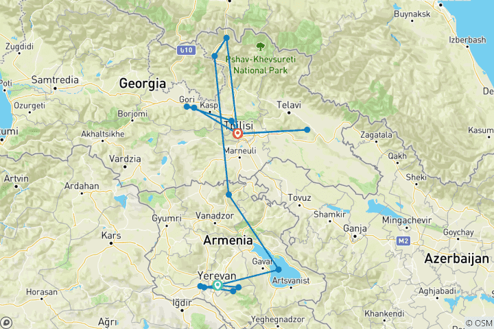 Map of Getting to Know Armenia and Georgia