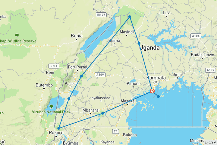 Map of in the Land of the Mountain gorillas