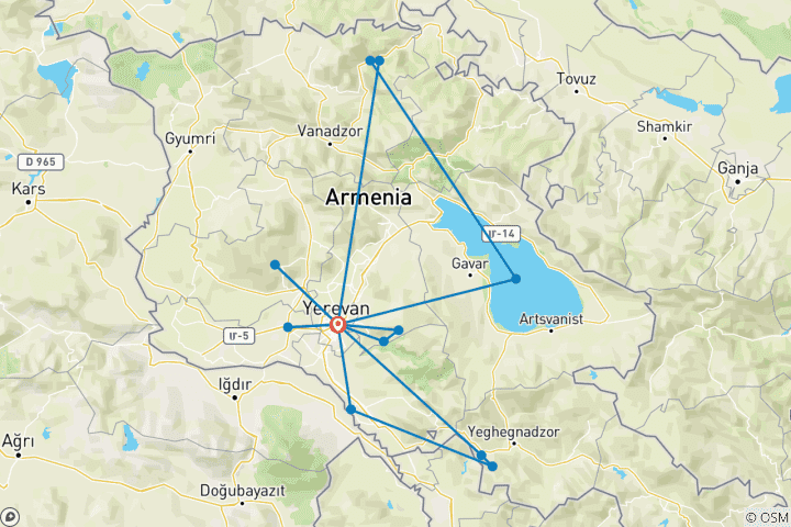 Kaart van Armenië - Aan de voet van de berg Ararat