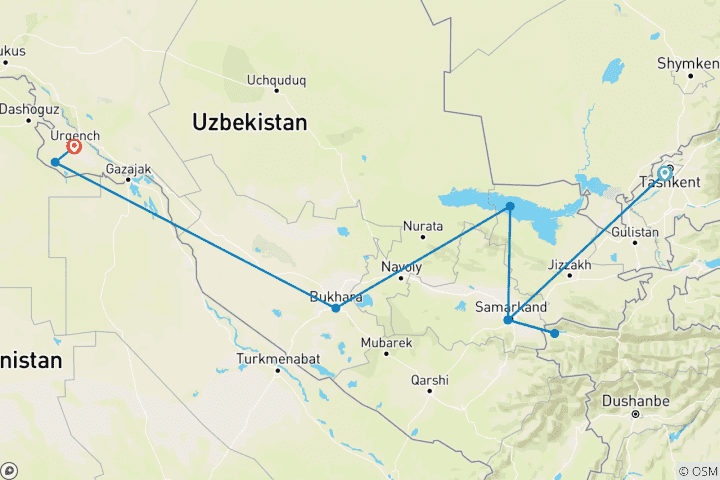 Kaart van Fascinerend Oezbekistan