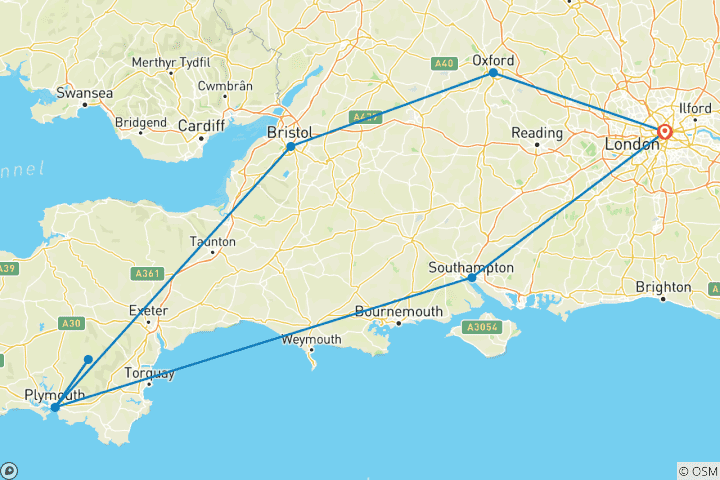 Carte du circuit Devon et Cornouailles