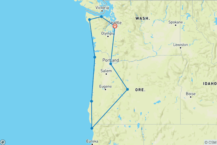 Map of USA - Natural Wonders of the Pacific Coast