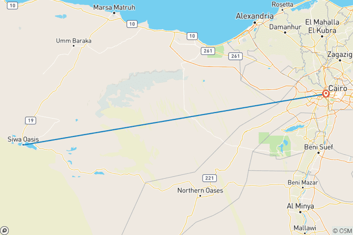 Kaart van Privé rondreis 3 Dagen 2 Nachten Siwa Oase vanuit Caïro