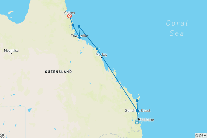 Map of 20-DAY AUSTRALIAN ADVENTURE