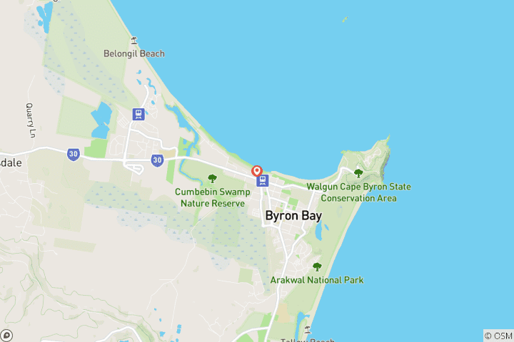 Carte du circuit Randonnée cycliste guidée sur la Northern Rivers Rail Trail NSW