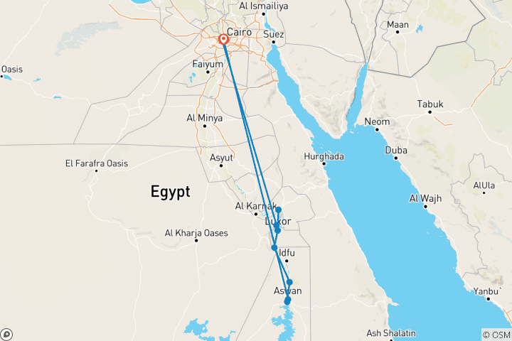 Carte du circuit Trésors d'Égypte