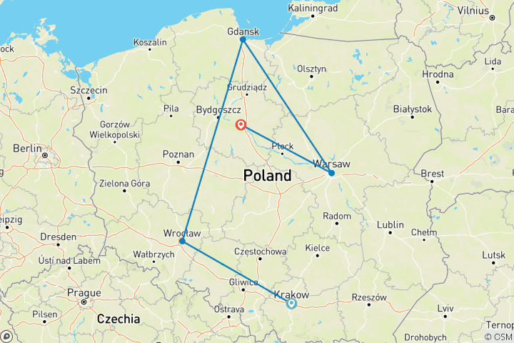 Map of Highlights of Poland