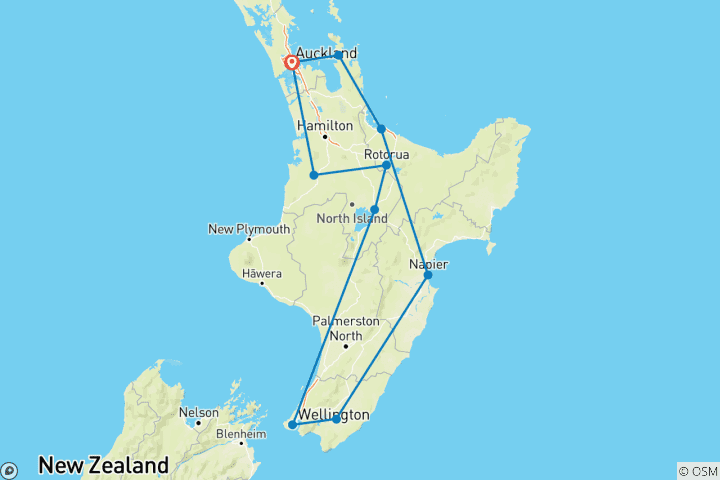 Map of 14-Day Northern Kiwi