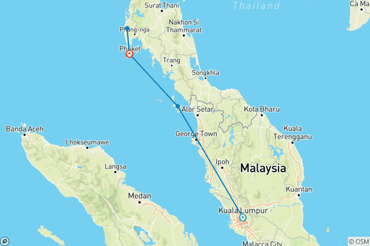 Map of Malaysia & Thailand Urban Jungle Meets Ocean Breeze