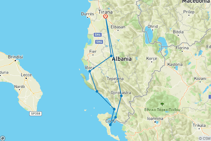 Map of Albanian Riviera & Corfu: A Self-Drive Escape