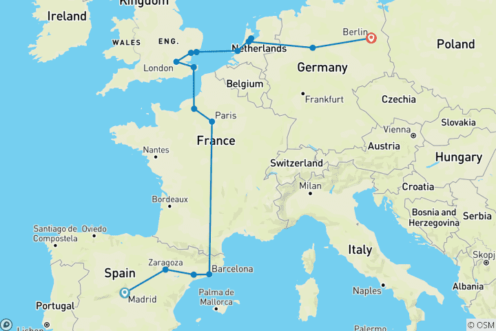 Map of EUROPEAN DREAM JOURNEY