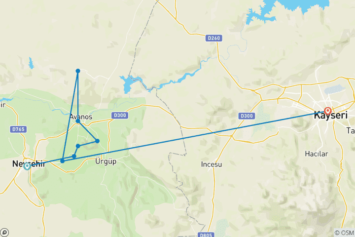 Karte von 3 Tage private Premium- durch die Magie Kappadokiens mit Heißluftballon! by ANGELS VACATIONS