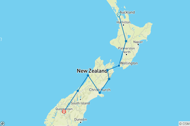 Map of Classic | New Zealand Highlights Tour