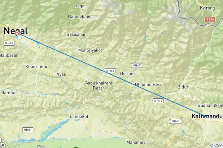 Map of Australian Camp and Sarangkot Trek