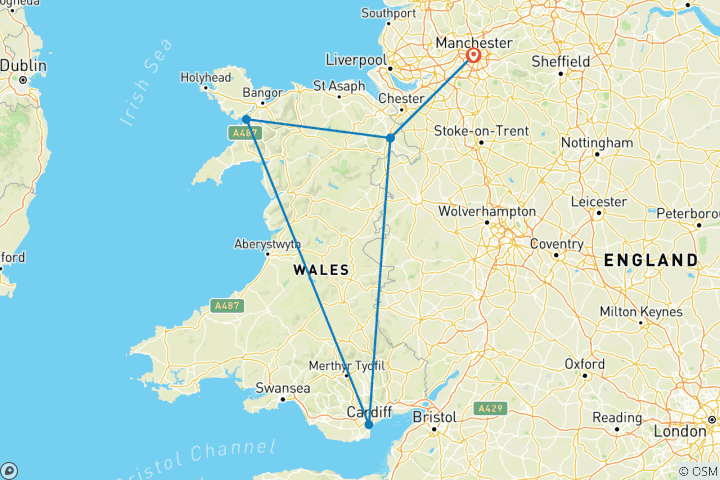 Carte du circuit WALES | Rois, Celtes, Côtes