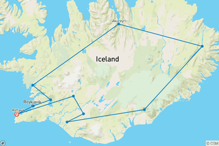 Map of Iceland Natural Paradise of Ice and Fire