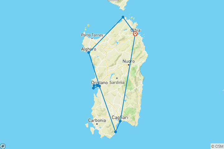 Map of Italy Sardinia - An Island like a Continent