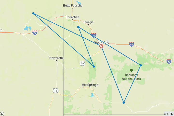 Map of Spotlight on South Dakota featuring Mount Rushmore & The Badlands (2026)