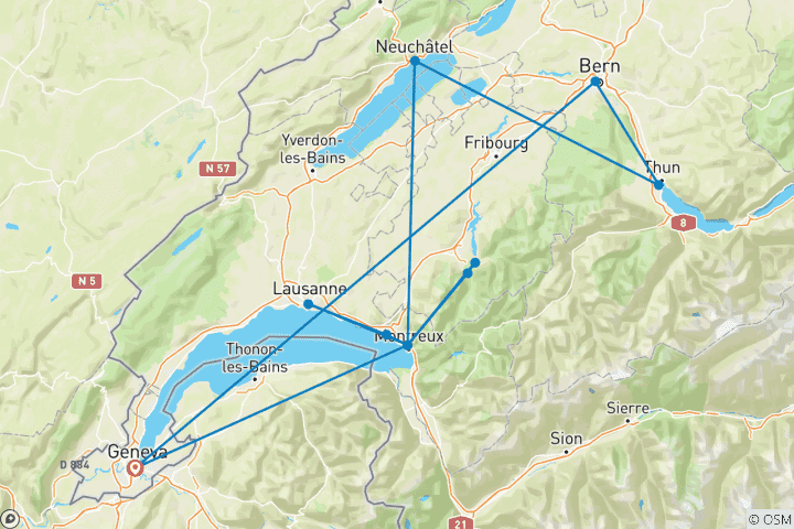 Karte von SCHWEIZ | Die Romandie – Savoir-vivre in Helvetien