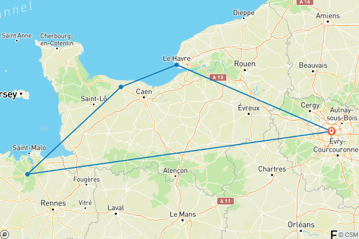 Kaart van Parijs Normandië