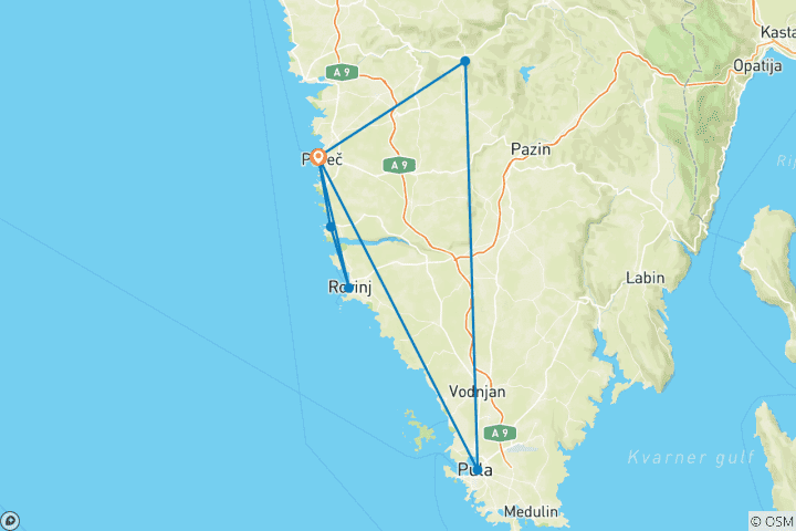 Map of Incredible Istria - 8 days