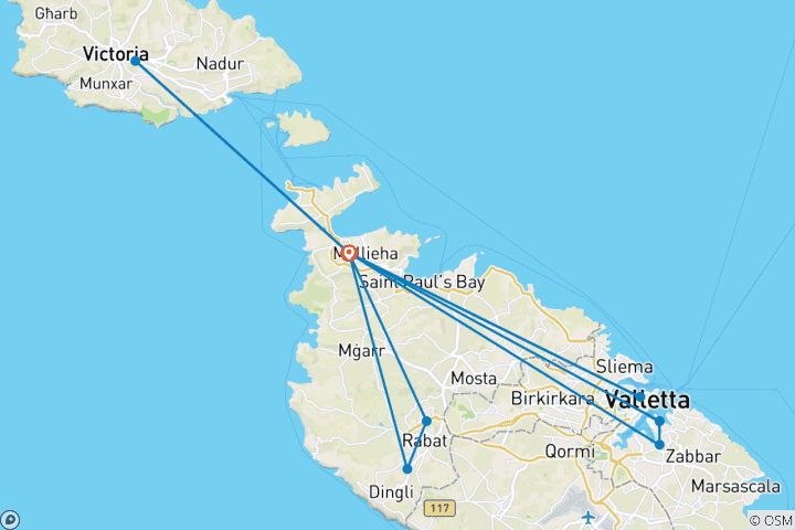 Map of Malta & Gozo Explorer - 8 days