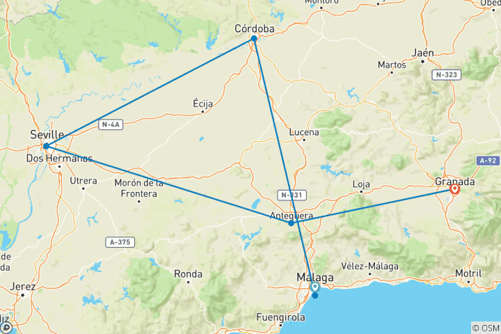 Map of Awesome Andalucia - 8 days