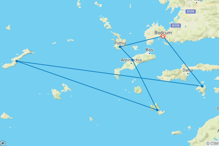 Map of Bike and Boat: Cycling Greece's Dodecanese Islands