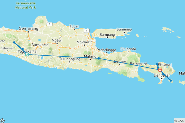 Map of Indonesia Great Trip : Java Bali  Tour With Local Guided