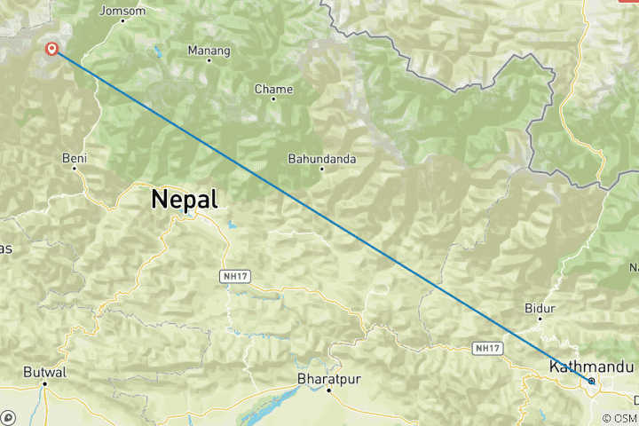 Map of Dhaulagiri Base Camp Trek