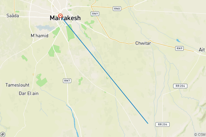 Map of 1-Day Trips To Ourika Valley And Atlas Mountains with a berber lunch