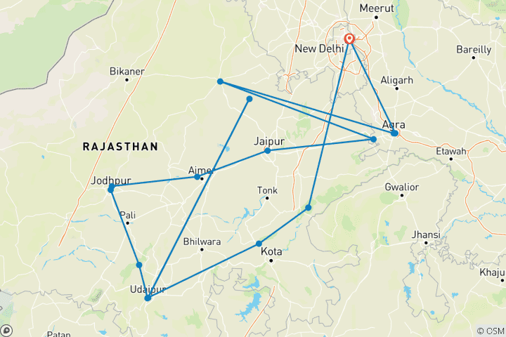Carte du circuit Couleurs du Rajasthan (2026)