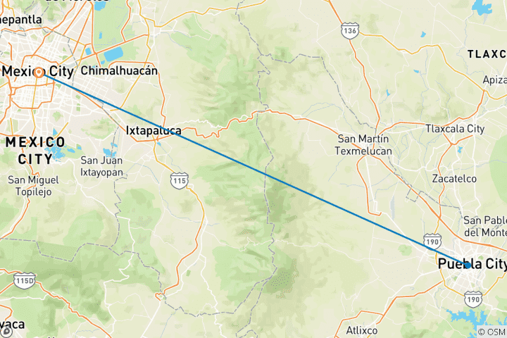 Carte du circuit La ville de Mexico