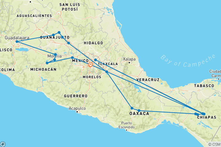Kaart van Droom van Mexico