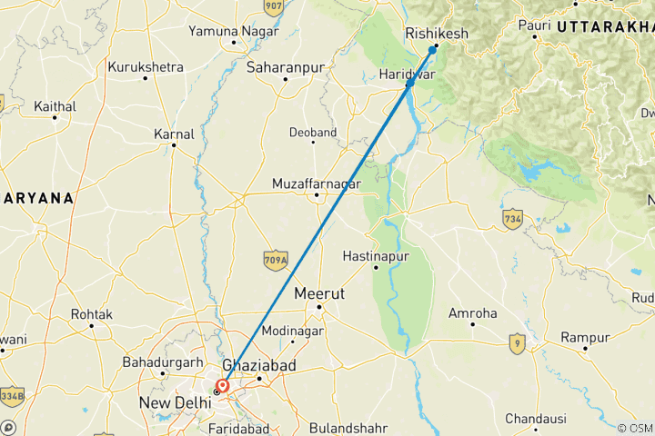 Carte du circuit Expérience de yoga et de méditation à Rishikesh