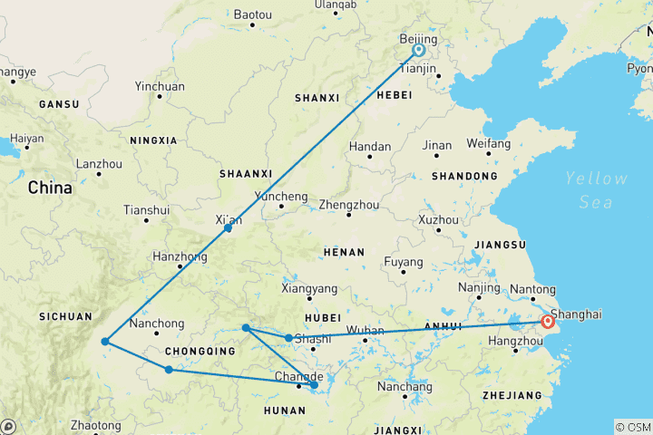 Kaart van Blauwe Draak van China, Spaanstalige gids, privérondleiding