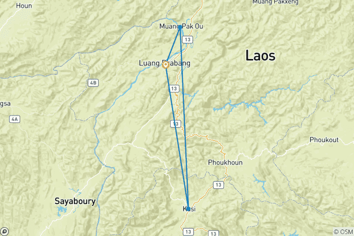 Map of Ultimate Luang Prabang: 5-Day Immersive Cultural Experience