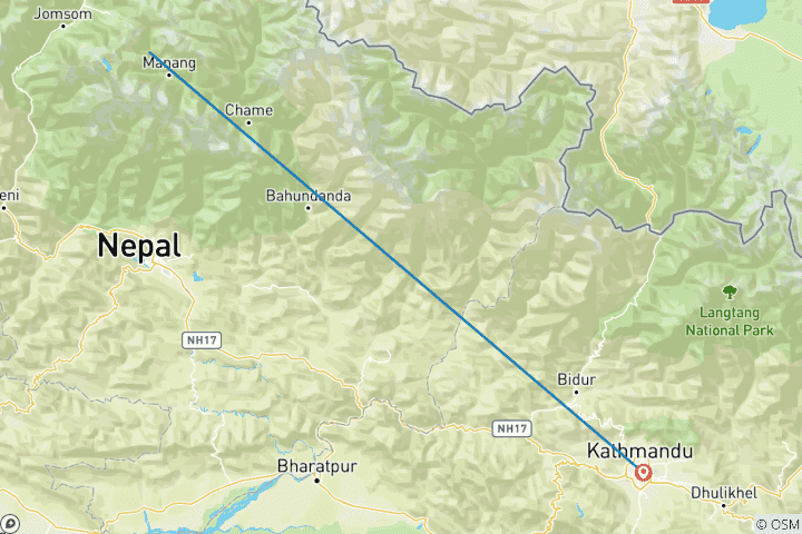 Carte du circuit Trek du col de Lumba Sumba