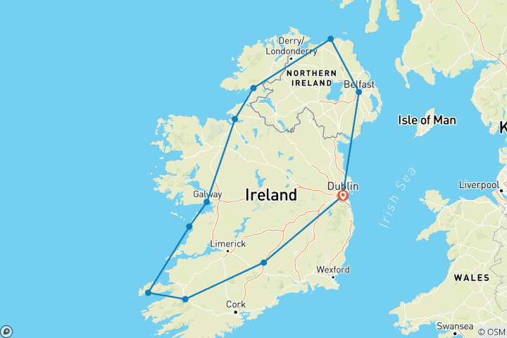 Karte von 10 Tage Irland - Die grüne Insel entdecken