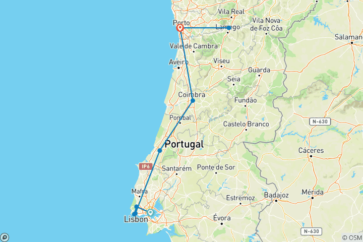 Kaart van Oud en nieuw in Portugal - Een bezoek aan Lissabon en Porto