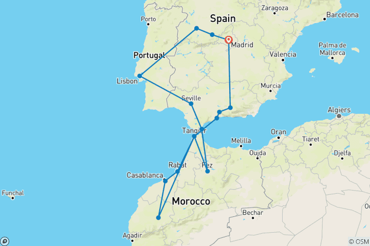 Mapa de Tesoros de España, Portugal y Marruecos (Grupo Clásico, 2025, 17 Días)